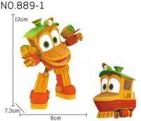 ตุ๊กตาขยับแขนขาได้รูปรถไฟหุ่นยนต์4ชิ้น/ล็อตสำหรับเด็กรถไฟแปลงร่างได้