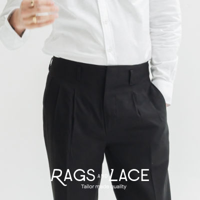 Rags and Lace - กางเกง Hollywood High Waisted Trousers ผ้า Blended Wool สี Black