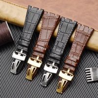 ✤♘卐 Top layer Genuine Leather watch Strap for AP Audemars 15400 15703 Royal Oak Offshore Series Male 26mm Black Brown Watchbands