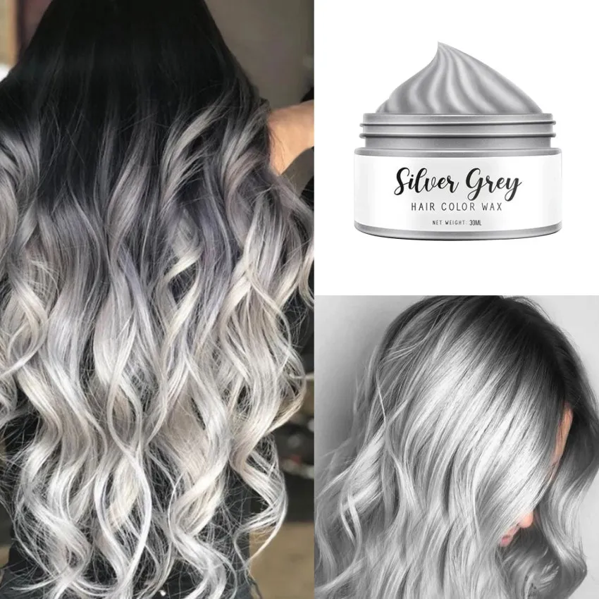 Color Hair Wax Styling Pomade Silver Grandma Grey Disposable Natural Hair  Strong Gel Cream Hair Dye for Women Men | Lazada