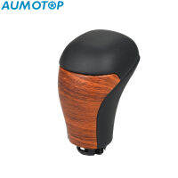 AUMOTOP ปุ่มปรับหนัง PU ระดับพรีเมี่ยมกระปุกเกียร์รถลายไม้สำหรับโตโยต้าเรือลาดตระเวนที่ดินที่ราบสูงปราโด้150 FJ150 2018 2019 2020