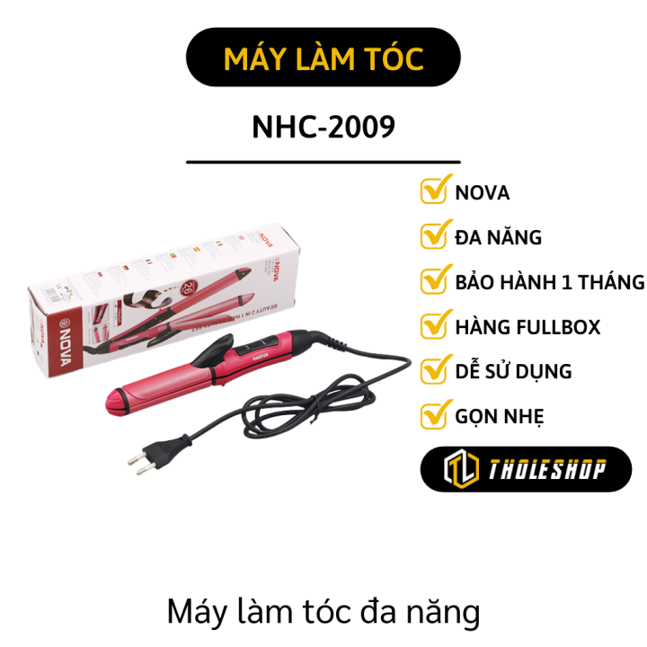 Máy uốn tóc mini - Máy uốn , duỗi, bấm tóc 3in1 Nova cao cấp - Máy ...