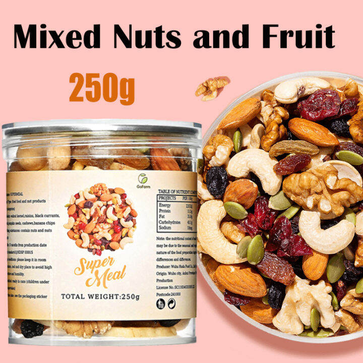 Mixed Nuts and dried fruits healthy instant daily nuts Super meal mixed