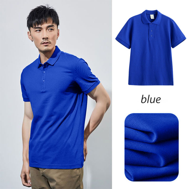 เสื้อโปโลสีน้ำเงิน-polo-เสื้อคอปก-st02-blue