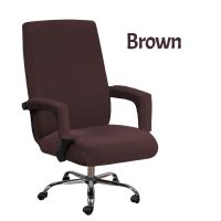 Office Chair Cover ผ้าคลุมเก้าอี้ พร้อมปลอกหุ้มที่เท้าแขน ถอดได้ สำหรับเก้าอี้สำนักงาน เก้าอี้คอมพิวเตอร์ ขนาด XL L