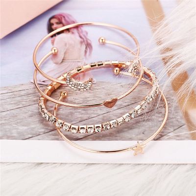 Fashion Bohemia Star Moon Women celet 4Pcs Charm celet Suit Jewelry Christmas Gift