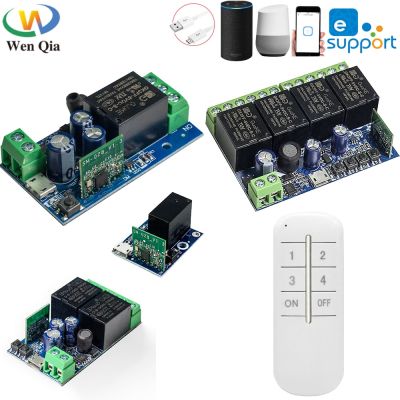 Mini USB 5V EWelink Switch 1/2/4 Ch Relay DC 6V 12V 24V 48V WiFi RF Smart Switch Receiver Timing Modulework with Alexa/Google