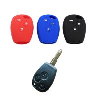 3ปุ่มเคส Kunci Remote Mobil ซิลิโคน Ruer สำหรับ RENAULT Clio DACIA Logan Sandero Trafic Master Kangoo