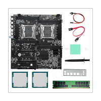 X99 Dual CPU Server Motherboard +2XE5 2620 V3 CPU+DDR4 4G RECC RAM+SATA Cable+Thermal Pad LGA 2011 8XDDR4 Slot for ALEO Mining