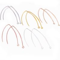 【YF】▦  20pcs Gold Rhodium 28 55mm French V-shaped Earring Hooks Findings Ear Wire Settings Base Jewelry Making