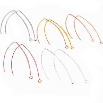 【YF】▦  20pcs Gold Rhodium 28 55mm French V-shaped Earring Hooks Findings Ear Wire Settings Base Jewelry Making