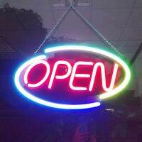 Wholesale 18 x 10 inches Black Acrylic base Flex Neon OPEN Sign at Blue line Red OPEN for Store Notice Display