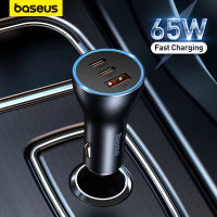 Baseus 65W Universal Car Charger 25W PD Fast Charging สำหรับ 13 14 Pro Max 3-Port Quick Charging 3.0 4.0สำหรับ Xiaomi