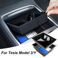 For Tesla Model 3 Y 2021/2022 Central Armrest Center Console Organizer Tray Double Storage Box Interior Accessories Storage Box