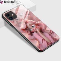 Jizetin เคสใส่โทรศัพท์กระจกกันกระแทกสำหรับ iPhone 12 Mini iPhone 12 Pro Max 12 12 12 Pro ชุดเจ้าหญิงยิ้ม3D กรอบกระจกเทมเปอร์