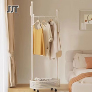 Coat rack floor-to-ceiling bedroom living room metal mobile wheelie light