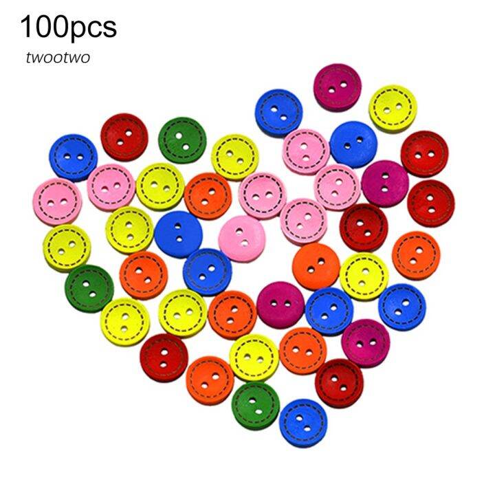 tt-100pcs-2-holes-colorful-mixed-round-wooden-buttons-sewing-diy-craft-scrapbooking