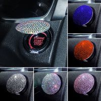 ☌❂♚ chailian261683 Car Ignition Onekey Start Stop Push Cover Decoration Interior Rhinestone Engine Accessories