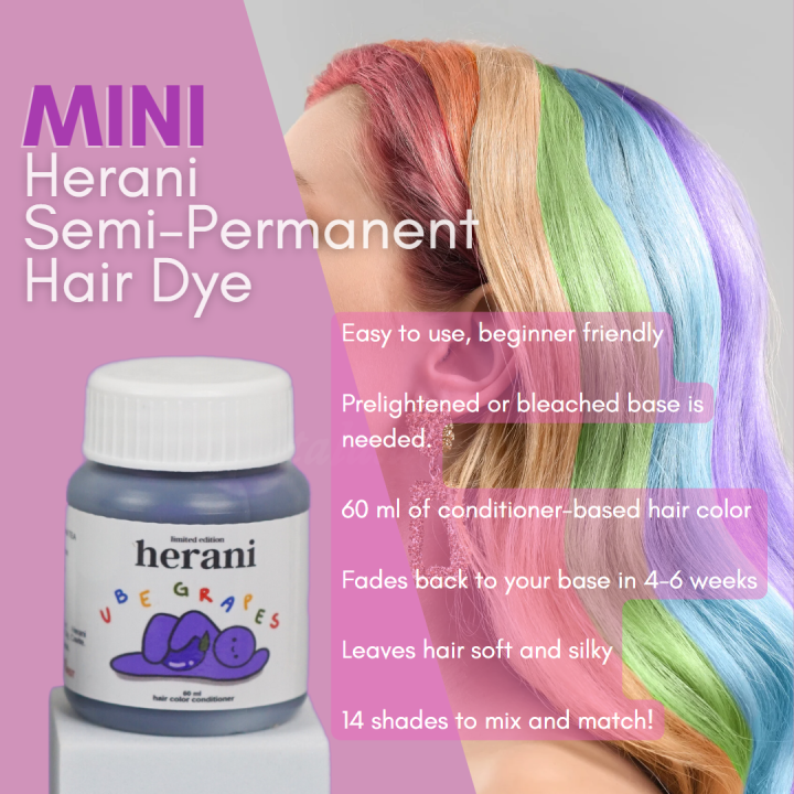 Mini Herani Semi Permanent Hair Color Conditioner Based Hair Dye Lazada Ph 0389