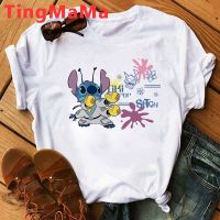 เสื้อยืด Lilo Stitch โอฮานะสำหรับผู้หญิงเสื้อยืดฮาราจูกุ Kawaii 2022สีขาว Ulzzang เสื้อยืดพิมพ์ลาย