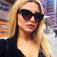 OLOPKY Classic Cat Eye Sunglasses Women Gradient Mirror Glasses Women Luxury Designer Shade for Women Vintage Gafas De Sol Mujer