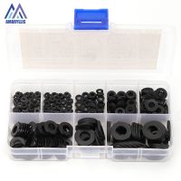 ☜ 350PC 364PCS Nylon Washer Flat Gasket M2 M2.5 M3 M4 M5 M6 M8 White Plastic Sealing O-rings HARD TYPE Washer Assortment Kit Black