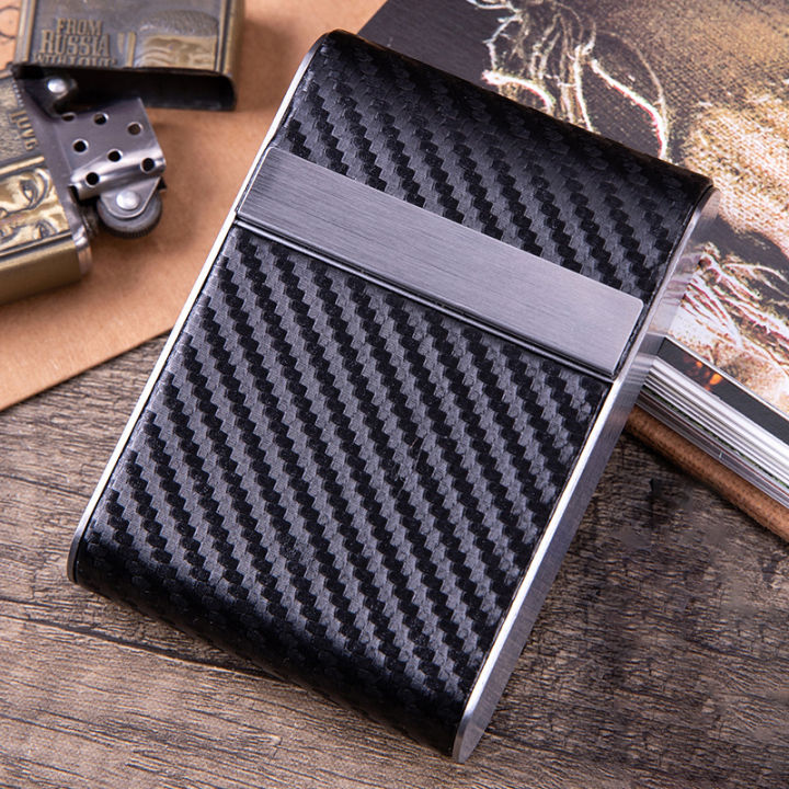 thin-cegarette-casing-portable-water-proof-storage-boxes-filp-lid-20-thick-ciggarete-holder-carbon-fiber-design