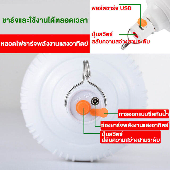 หลอดไฟโซล่าเซล-รับประกัน-50-ปี-เปลี่ยนฟรี-อัพเกรดใหม่-กันน้ำกันฟ้าผ่า-สว่างมาก-ไฟโซล่าเซลล์-โคมไฟโซลาเซลล์-หลอดไฟledแบบพกพา-ไฟแคมป์ปิ้ง-ไฟโชล่าเชลล์-หลอดไฟ-led-ไร้สาย