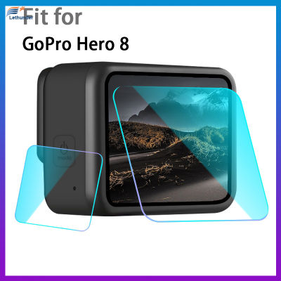 ฟิล์มกระจกติดเลนส์นิรภัยป้องกันหน้าจอสำหรับกล้อง GoPro Hero 8สีดำอุปกรณ์เสริมสำหรับจอแสดงผลป้องกันรอยขีดข่วนแบบทนทาน