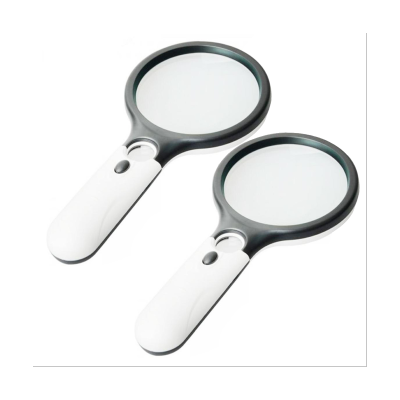 45X Handheld Reading Magnifying Glass Lens Jewelry Watch Loupe Illuminated Jewelry Loupe Magnifier with 3LED 2Pc