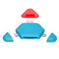 5 in 1 Memory Card Reader Magnetic Cover USB Micro-USB Type-C TF/SD-Card External Card Reader for Computer