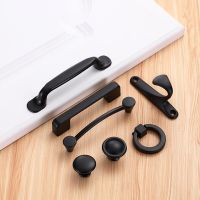 1/3/5 Sets Simple Style Black Cabinet Handles Solid Aluminum Alloy Kitchen Cupboard Pulls Drawer Knobs Furniture Handle Hardware Door Hardware Locks