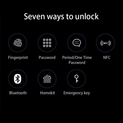 Xiaomi M20ประตูล็อคอัจฉริยะอัตโนมัติอิเล็กทรอนิกส์ Push-Pull ล็อคลายนิ้วมือบลูทูธ NFC Homekit Unlock ทำงานกับ Mihome Homekit