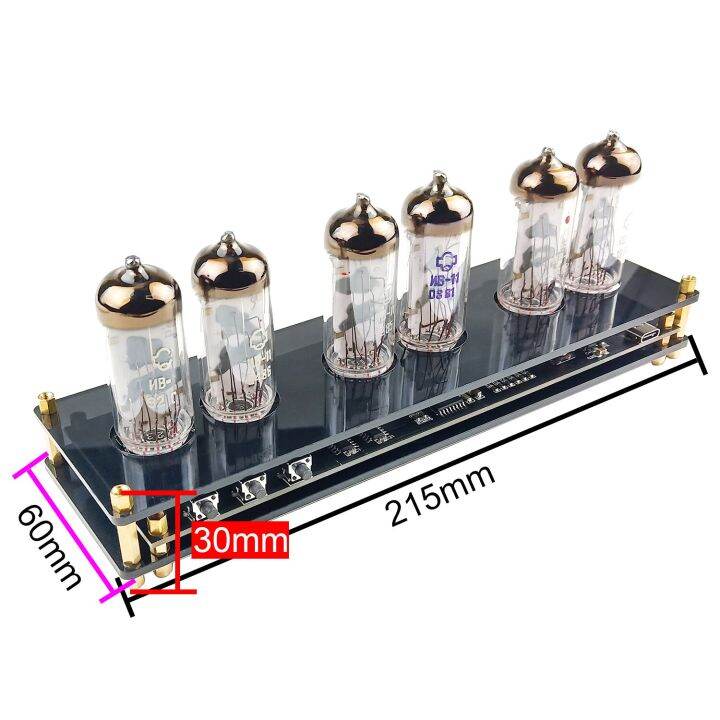 ghxamp-นาฬิกา-iv11วาล์วอิเล็กทรอนิกส์-vfd-นาฬิกาหลอดฟลูออเรสเซนต์ย้อนยุคไฮเอนด์วัสดุสีอะคริลิค255-usb-c-dc-5v-1ชิ้น