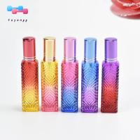 FUYONG ขวดรีฟิล ขวดแก้วน้ำหอมที่มีสีสัน เครื่องฉีดน้ำ ขวดเล็กตัวอย่าง ขวดแบนสี่เหลี่ยม แบบพกพาได้ น้ำหอมกลิ่นไม่พึงประสงค์ ขวดสเปรย์ การเดินทางการเดินทาง