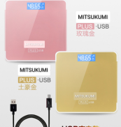 Cân điện tử sạc USB Mitsukumi,Cân sức khỏe gia đình hiển thị nhiệt độ