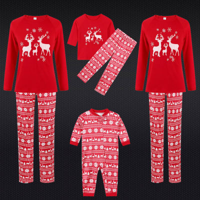 Family Christmas Pajamas Clothing 2021 Dad Mother Kids Baby New Year Print Sleepwear Xmas Family Clothing Sets Family Look Cloth