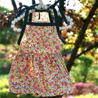 Spring and Summer Dog Floral Suspender Skirt Clothes Cat Clothing Pet Supplies Suspender Mesh Skirt Dress Small Girl Dog Clothes Dresses