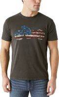 Lucky Brand Mens Short Sleeve Flag Bike Graphic Tee