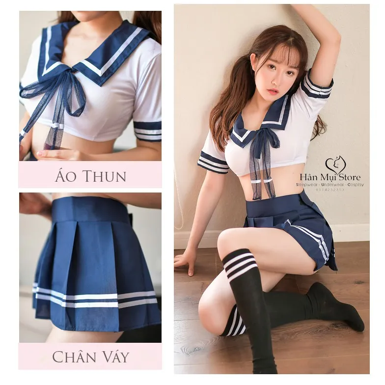 Đồ ngủ cosplay nữ sinh gợi cảm trẻ trung TK2918  Happyshop