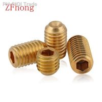 3-20PCS DIN916 M2 M2.5 M3 M4 M5 m6 M8 m10x3mm to 30mm brass hex socket set screw headness grub screw