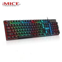 คีย์บอร์ดสำหรับเล่นเกมคีย์บอร์ดเล่นเกมพร้อม USB แบ็คไลท์104คีย์บอร์ด Ruer Keycaps RGB สายที่เหมาะกับสรีระและคีย์บอร์ดสำหรับพีซีแล็ปท็อป