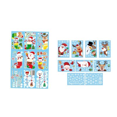 Window Stickers Christmas Snowflakes Window Stickers Removable Window Decoration Santa Claus