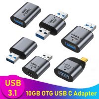 Logam USB C 3.1 Penyesuai OTG 10Gbps ข้อมูล Pemindahan Cepat Jenis-C 3A Mengecas Penukar untuk Samsung Xiaomi Efon Tablet Pro