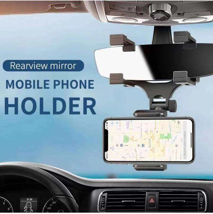 Universal Rearview Mirror Car Holder Car Cellphone Mount Stand 360
