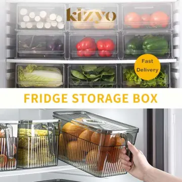 Fridge Storage Box, 2pcs Fridge Drawer, Fridge Storage Boxes With Sliding  Drawer, Fruit And Vegetable Fridge Storage Bin, Retractable Fridge Storage.