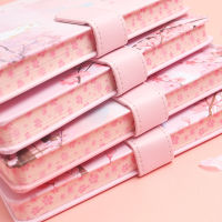 Japanese Sakura Creative Magnetic Buckle Hand Book Cute Notebook Thickened Diary Notebook Travel Journal Office School Supplies