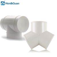 Hon&amp;Guan 3-way Y/T pipe connector, exhaust fan dryer vent hose,4 6 8 inches, white