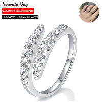 Serenity วัน0.45ct Tw จริง D สีเต็ม Moissanite คู่เปิดแหวนแต่งงานสำหรับผู้หญิง S925เงินสเตอร์ลิงวงเครื่องประดับ Fine