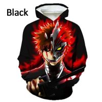 New Anime Bleached 3D Printing Hoodies Fashion Mens Women Long Sleeve Hoodie Sweatshirt Pullover Kurosaki Ichigo Tops Hooded